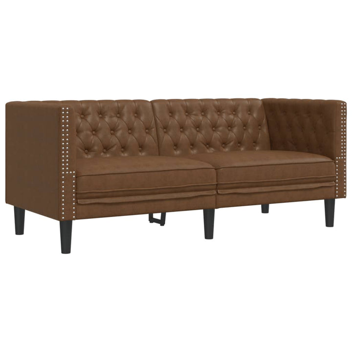 Chesterfield-Sofa Kunstleder In Wildleder-Optik