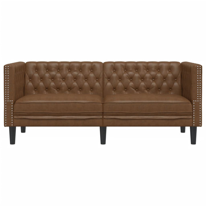 Chesterfield-Sofa Kunstleder In Wildleder-Optik