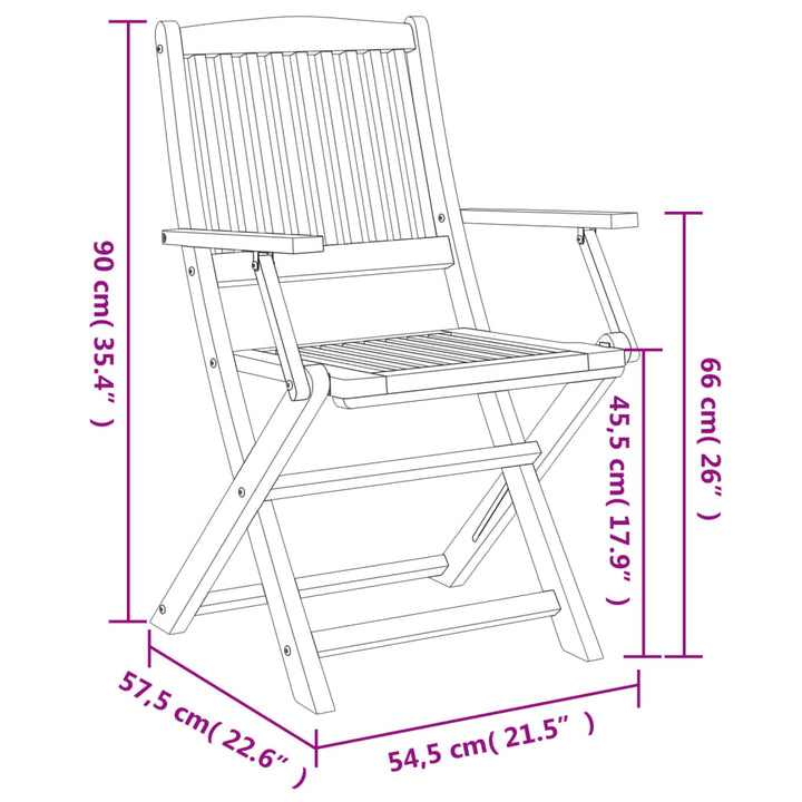 Gartenstühle 4 Stk. Klappbar 57,5X54,5X90 Cm Massivholz Akazie