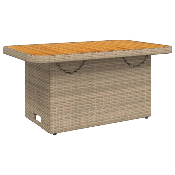 Gartentisch Poly Rattan Und Akazienholz