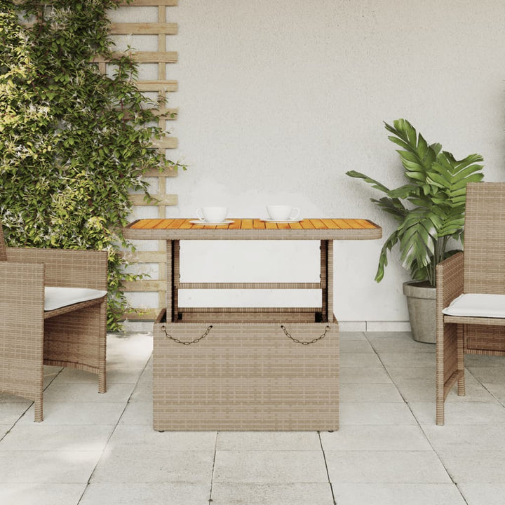 Gartentisch Poly Rattan Und Akazienholz