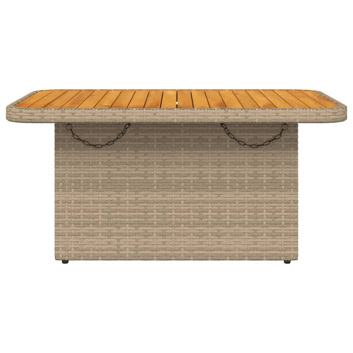 Gartentisch Poly Rattan Und Akazienholz