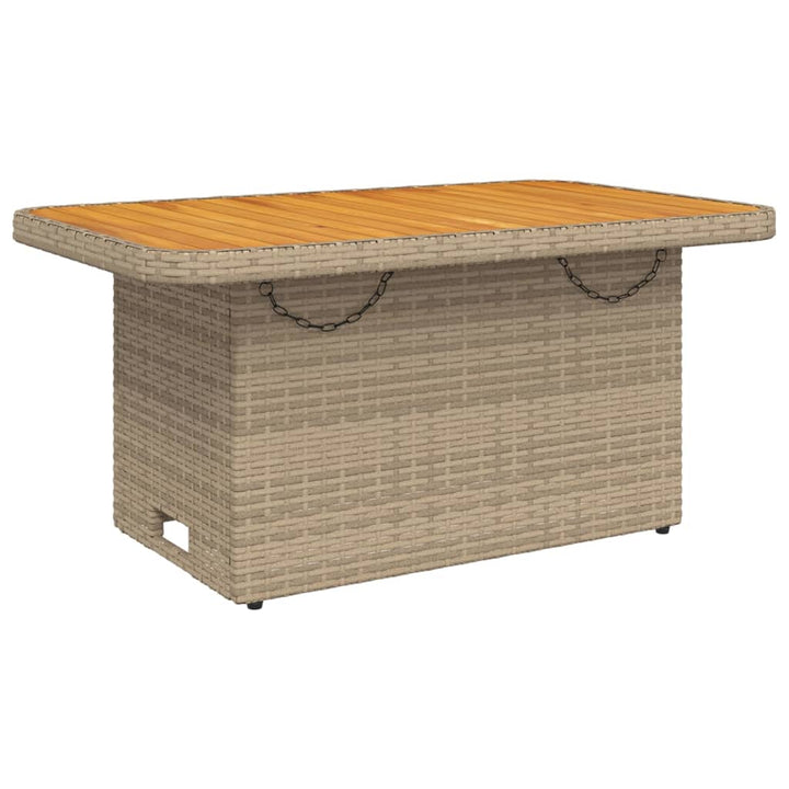 Gartentisch Poly Rattan Und Akazienholz