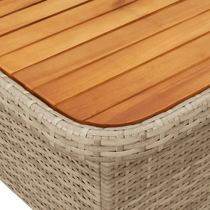 Gartentisch Poly Rattan Und Akazienholz