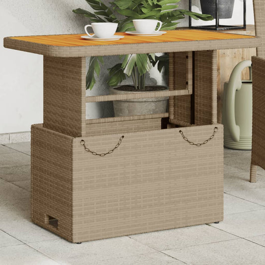 Gartentisch Poly Rattan Und Akazienholz