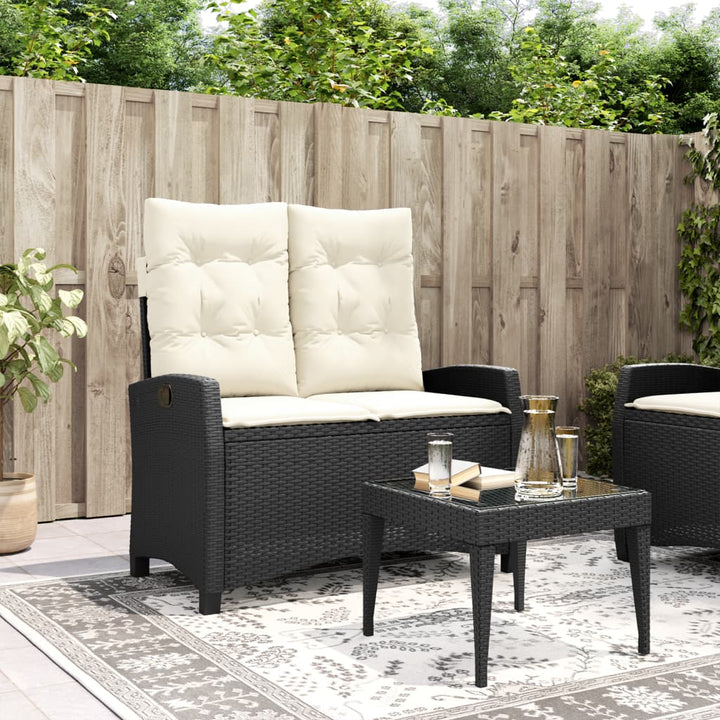 Gartenbank Verstellbar Mit Kissen Poly Rattan