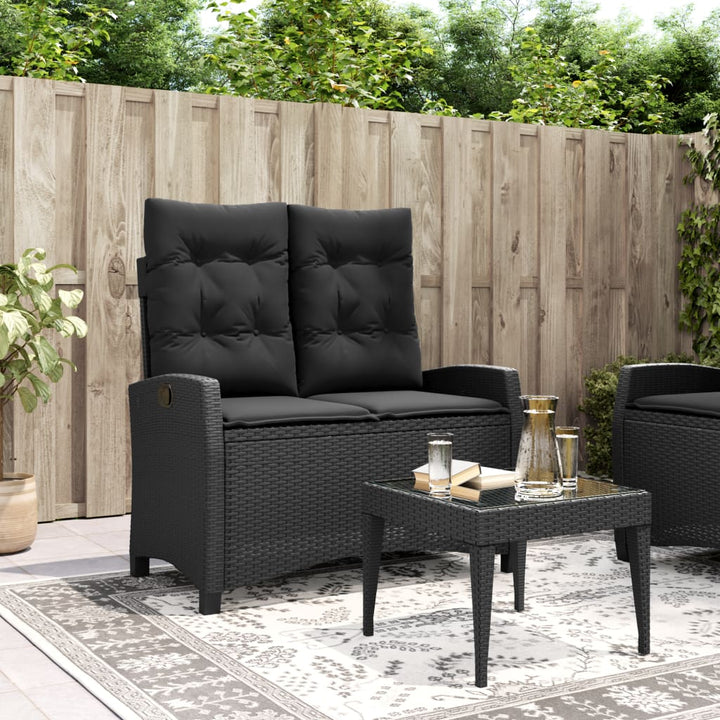 Gartenbank Verstellbar Mit Kissen Poly Rattan