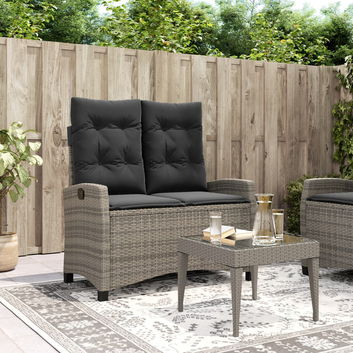 Gartenbank Verstellbar Mit Kissen Poly Rattan