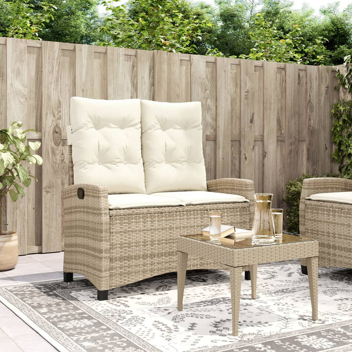 Gartenbank Verstellbar Mit Kissen Poly Rattan