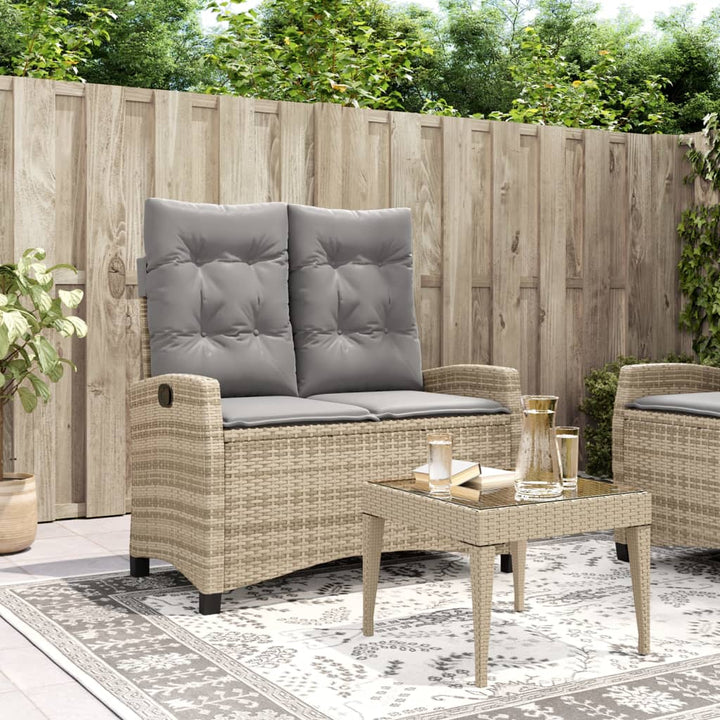 Gartenbank Verstellbar Mit Kissen Poly Rattan