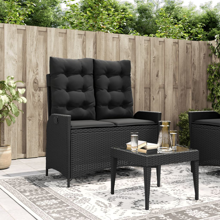 Gartenbank Verstellbar Mit Kissen Poly Rattan