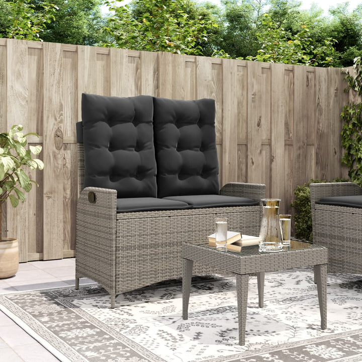 Gartenbank Verstellbar Mit Kissen Poly Rattan