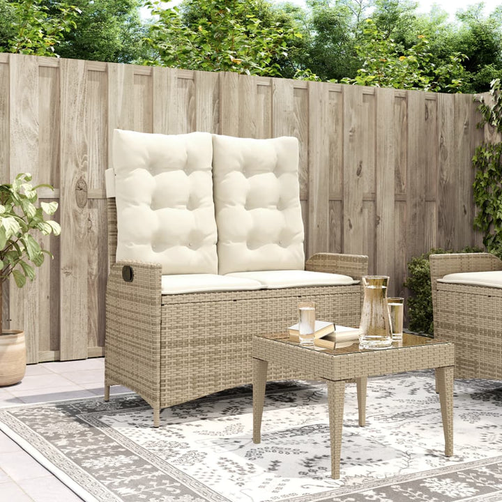 Gartenbank Verstellbar Mit Kissen Poly Rattan