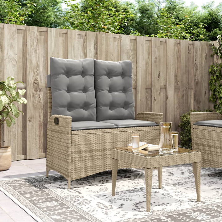 Gartenbank Verstellbar Mit Kissen Poly Rattan