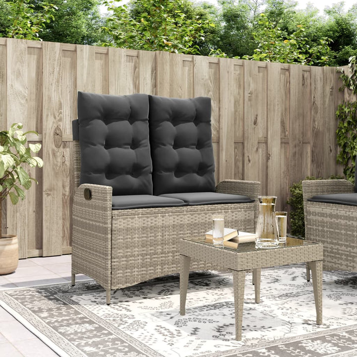 Gartenbank Verstellbar Mit Kissen Poly Rattan