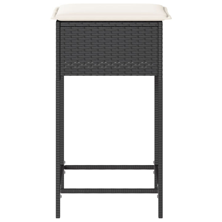 Garten-Barhocker Mit Kissen 2 Stk. Poly Rattan