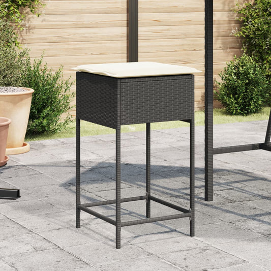 Garten-Barhocker Mit Kissen 2 Stk. Poly Rattan