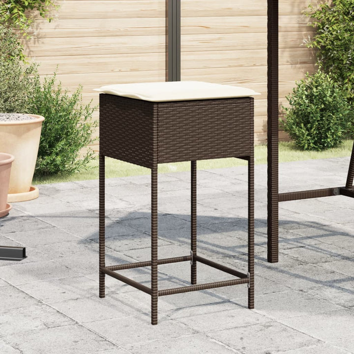 Garten-Barhocker Mit Kissen 2 Stk. Poly Rattan