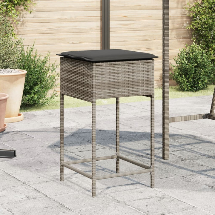 Garten-Barhocker Mit Kissen 2 Stk. Poly Rattan