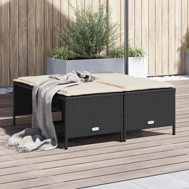 Gartenhocker Mit Kissen 4 Stk. Poly Rattan