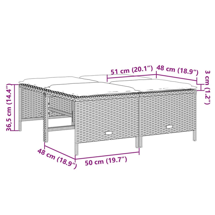 Gartenhocker Mit Kissen 4 Stk. Poly Rattan