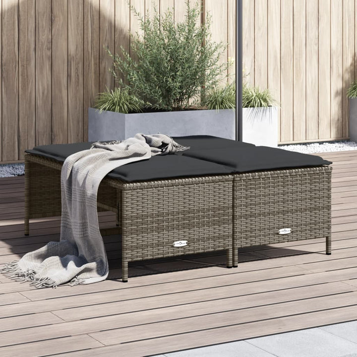 Gartenhocker Mit Kissen 4 Stk. Poly Rattan