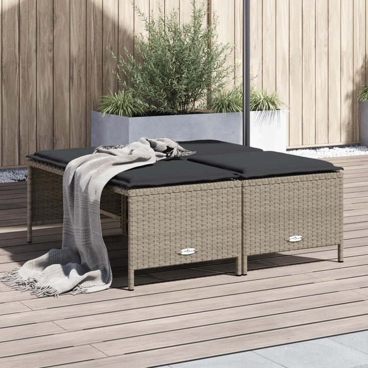 Gartenhocker Mit Kissen 4 Stk. Poly Rattan