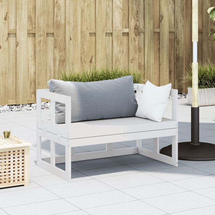 2-In-1 Gartensofa Verlängerbar Massivholz Kiefer