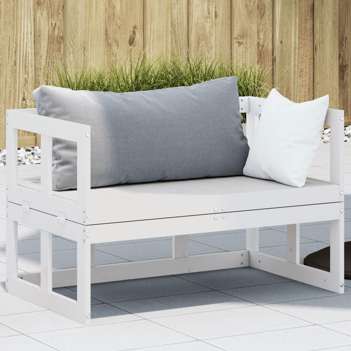 2-In-1 Gartensofa Verlängerbar Massivholz Kiefer