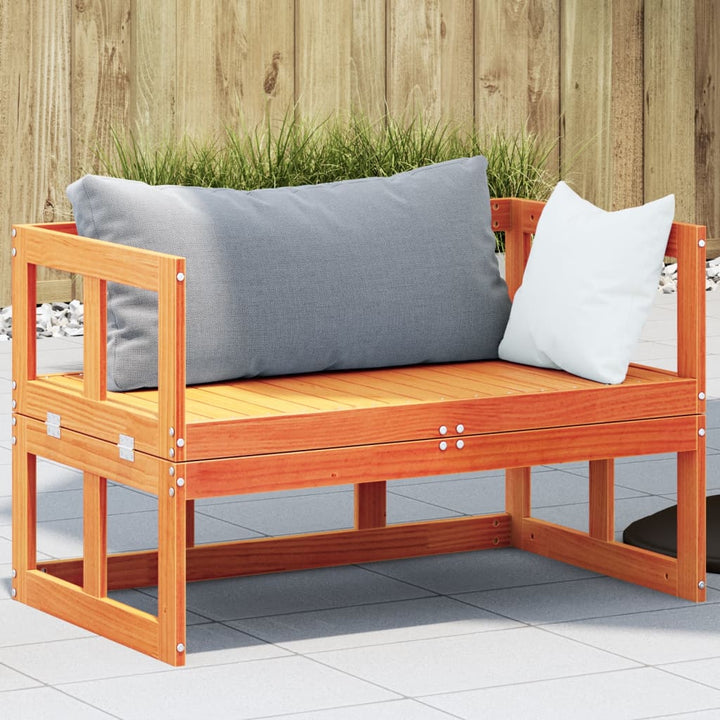 2-In-1 Gartensofa Verlängerbar Massivholz Kiefer