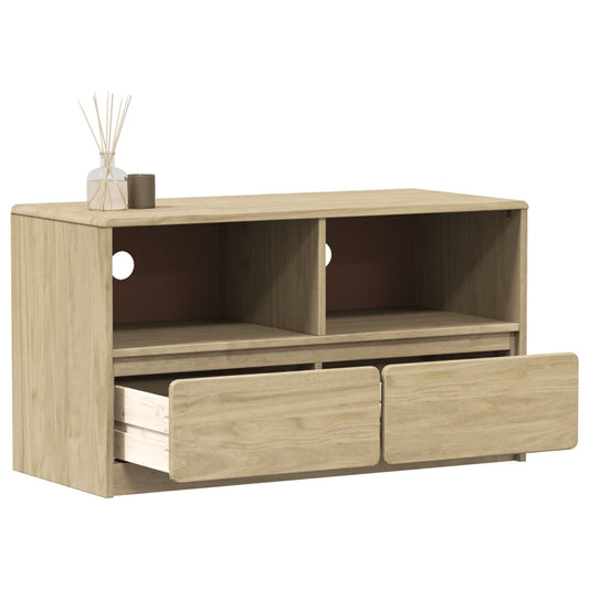 Tv-Schrank Sauda Eiche-Optik 99X43X55 Cm Massivholz Kiefer