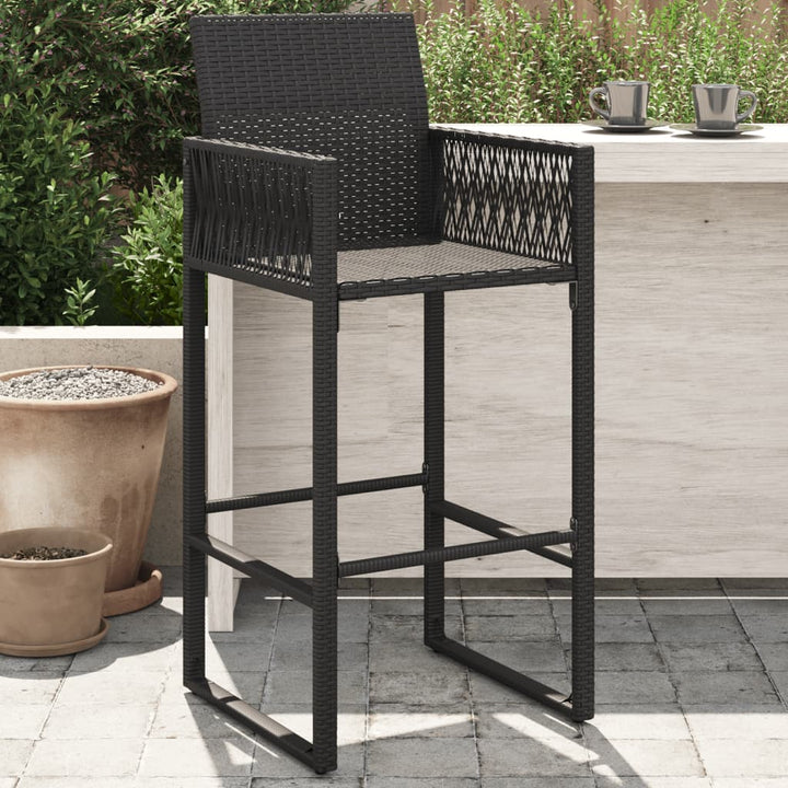 Garten-Barhocker 2 Stk. Poly Rattan