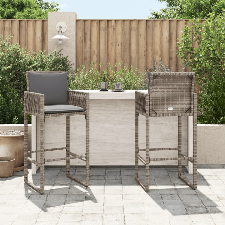 Garten-Barhocker 2 Stk. Poly Rattan