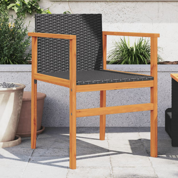 Gartenstühle 2 Stk. Poly Rattan Und Massivholz