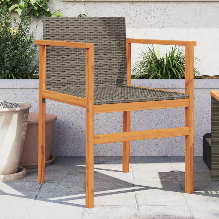 Gartenstühle 2 Stk. Poly Rattan Und Massivholz