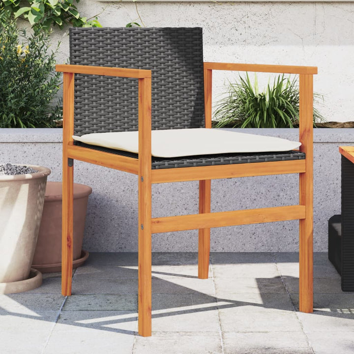 Gartenstühle 2 Stk. Poly Rattan Und Massivholz