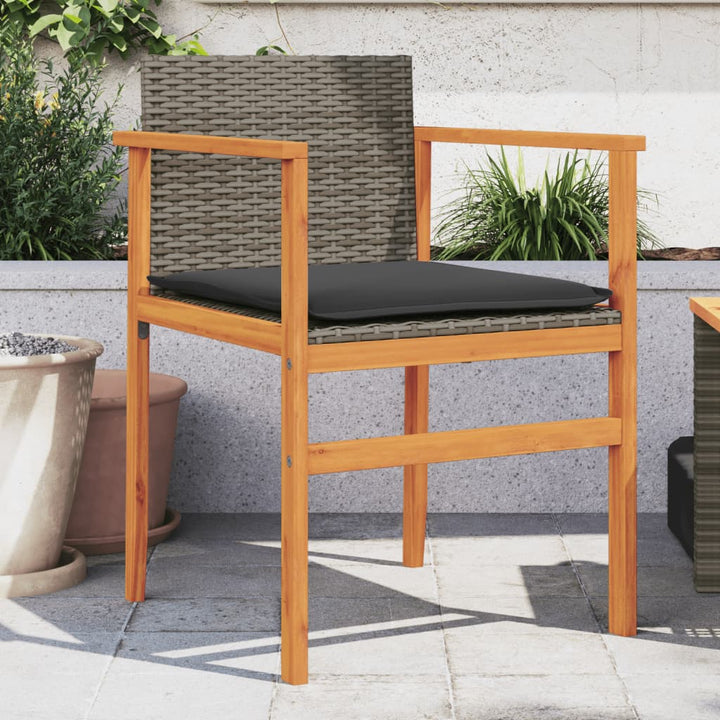 Gartenstühle 2 Stk. Poly Rattan Und Massivholz