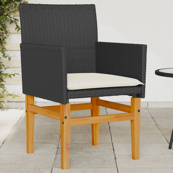 Gartenstühle 2 Stk. Poly Rattan Und Massivholz