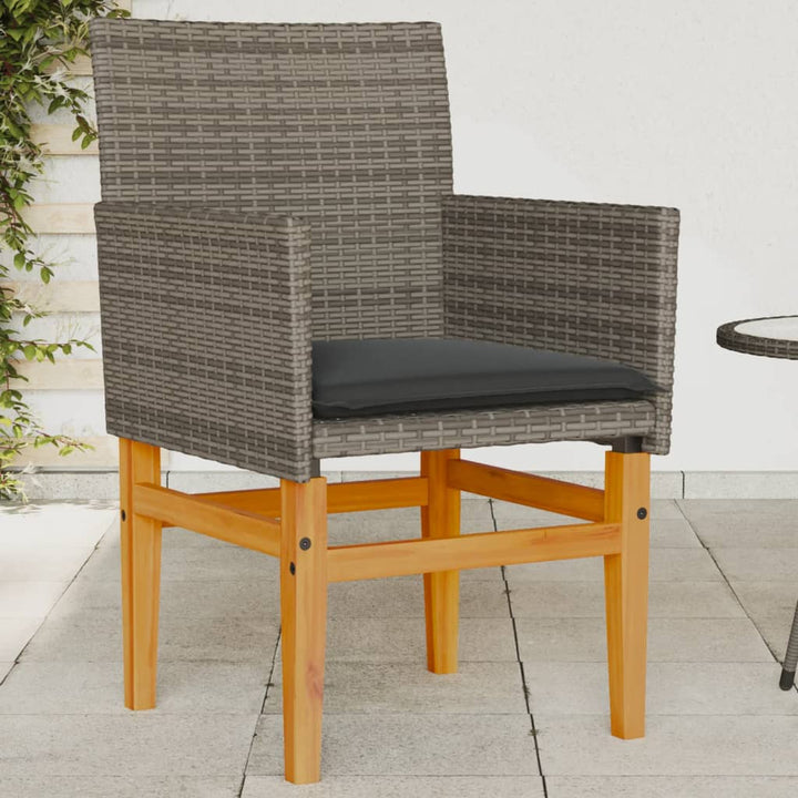 Gartenstühle 2 Stk. Poly Rattan Und Massivholz