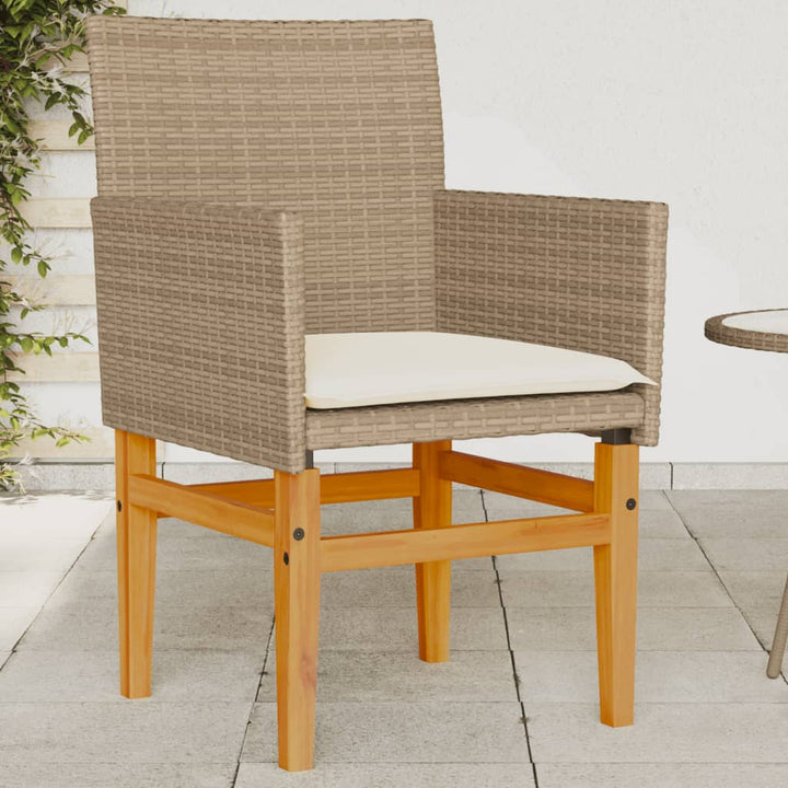 Gartenstühle 2 Stk. Poly Rattan Und Massivholz