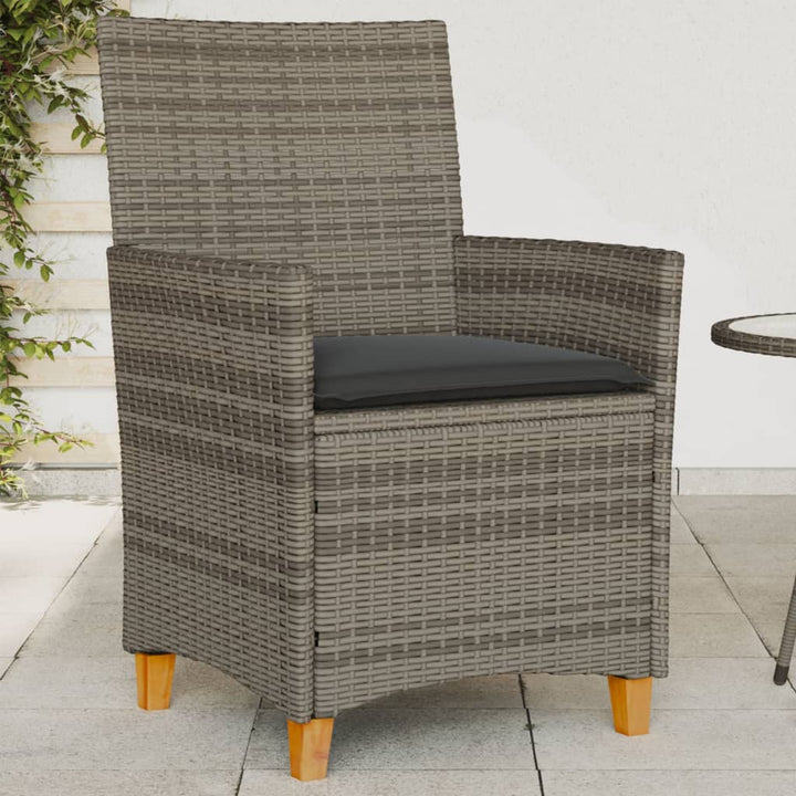 Gartenstühle Mit Kissen 2 Stk. Poly Rattan Massivholz