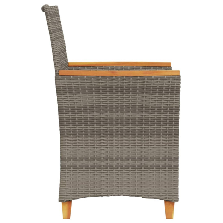 Gartenstühle Mit Kissen 2 Stk. Poly Rattan Massivholz