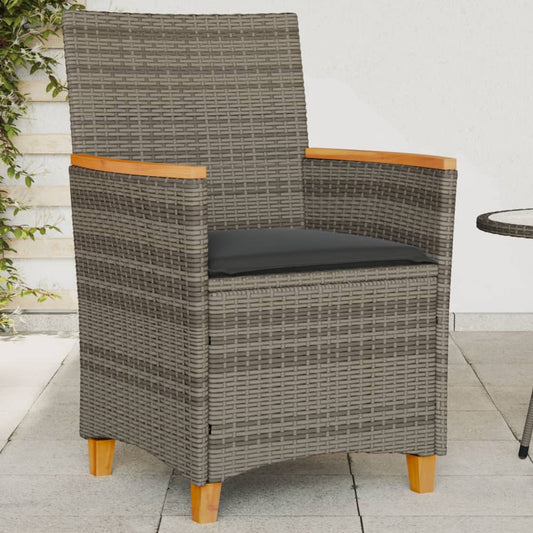 Gartenstühle Mit Kissen 2 Stk. Poly Rattan Massivholz