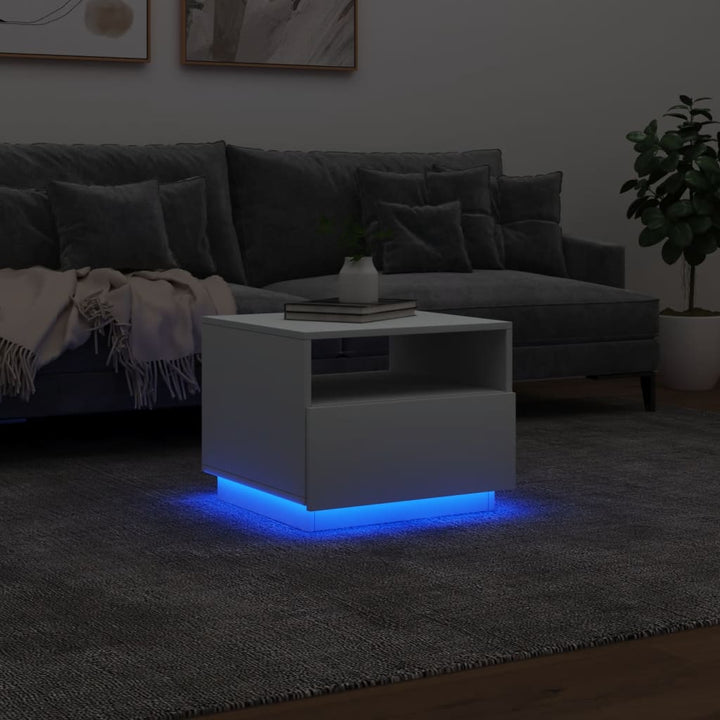 Couchtisch Mit Led-Leuchten 50X49X40 Cm