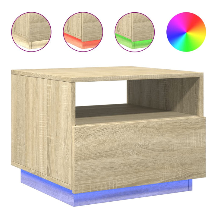 Couchtisch Mit Led-Leuchten Sonoma-Eiche 50X49X40 Cm