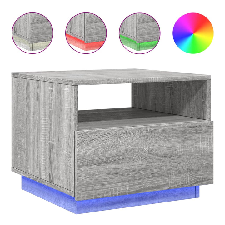 Couchtisch Mit Led-Leuchten 50X49X40 Cm