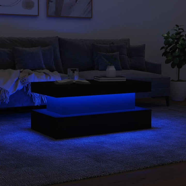 Couchtisch Mit Led-Leuchten 90X50X40 Cm