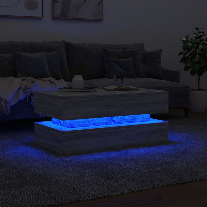 Couchtisch Mit Led-Leuchten 90X50X40 Cm