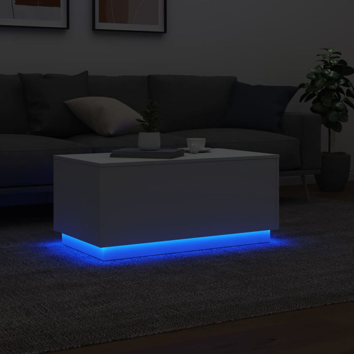 Couchtisch Mit Led-Leuchten 90X50X40 Cm