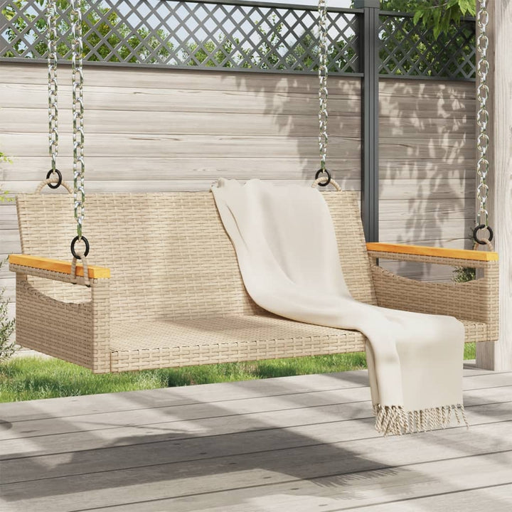 Hängebank Poly Rattan Beige